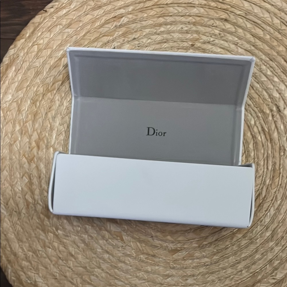 Dior White Snap Closure Sunglasses Case